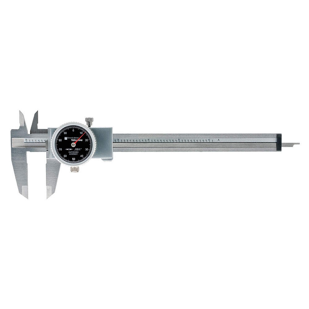 TESA BROWN & SHARPE 00589021 Dial Caliper,Stainless Steel,Black 49U608