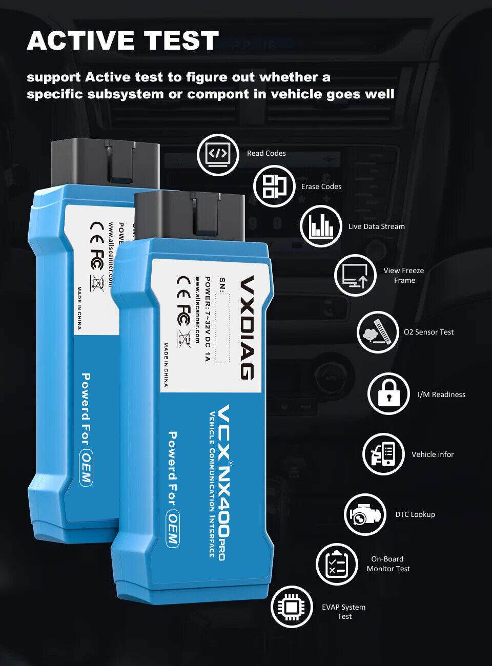 VXDiag NX400PRO for Toyota OBD2 Diagnostic Tool Code Reader Fit with SAE J2534