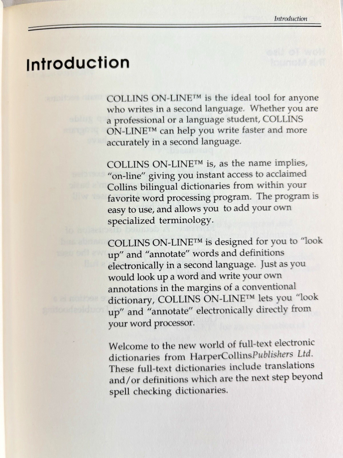 COLLINS ON-LINE VER. 2 ELECTRONIC BILINQUAL DICTIONARY USER'S MANUAL & MORE