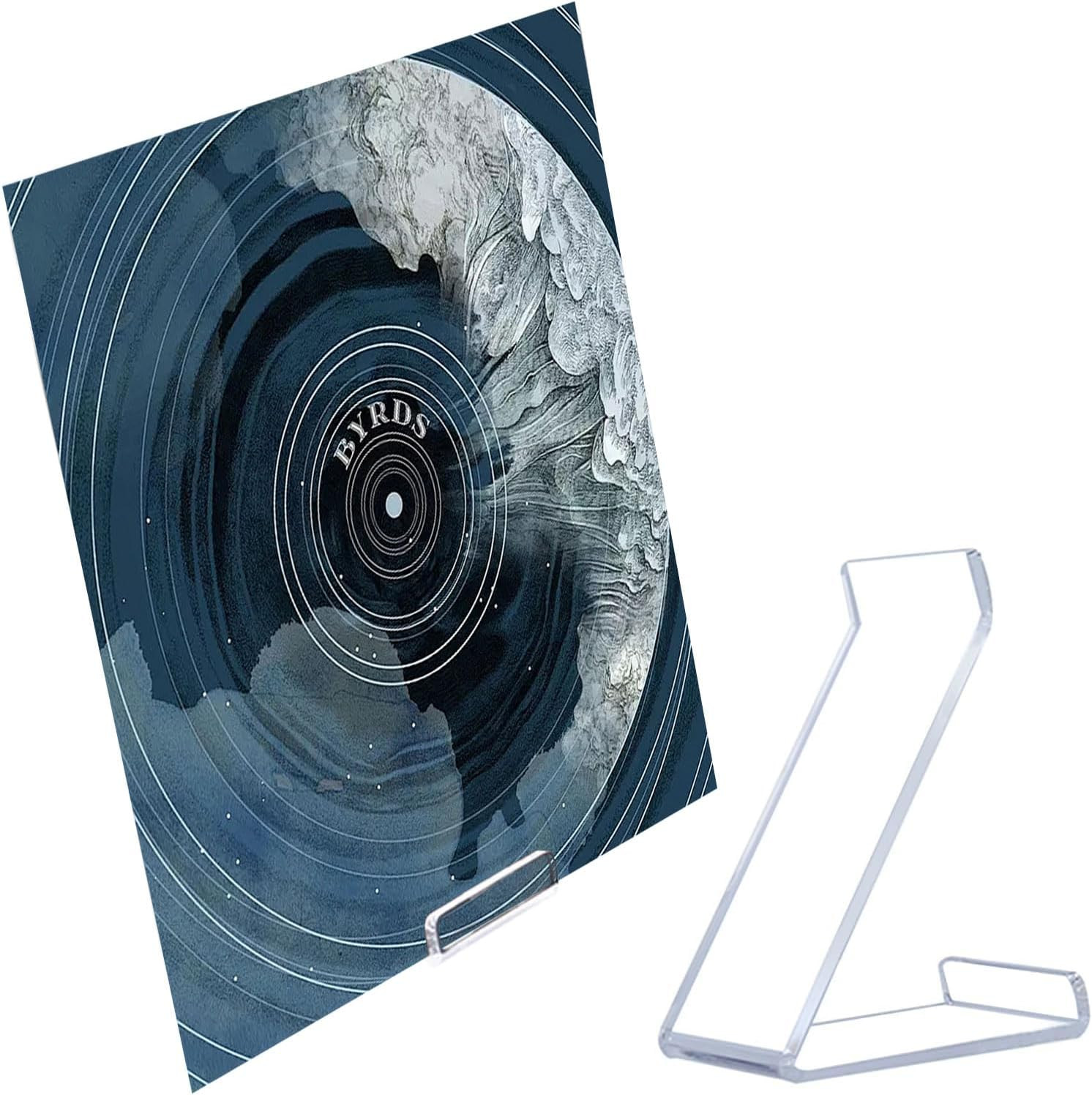 Vinyl Record Stand Display Album LP Cover No Assembly Required, Simple Clear Acr