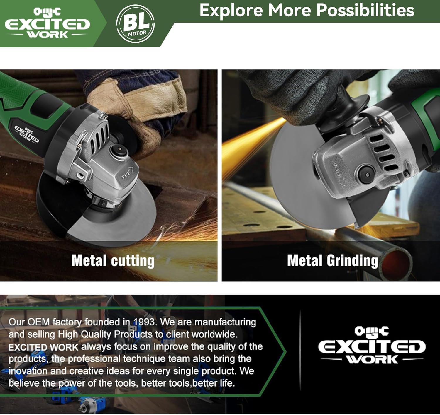 Brushless Angle Grinder, 20V 5-Inch Cordless Power Tool | Includes 2 X 4.5Ah Bat