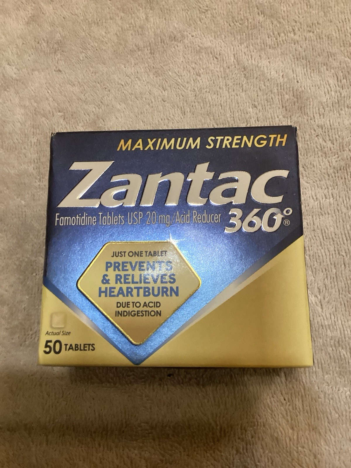 360° Maximum Strength 50 Tablets - Acid Reducer Exp 7/2026