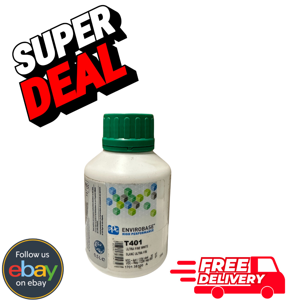 PPG Envirobase T401 Ultra Fine White 0.5L Waterborne Toner
