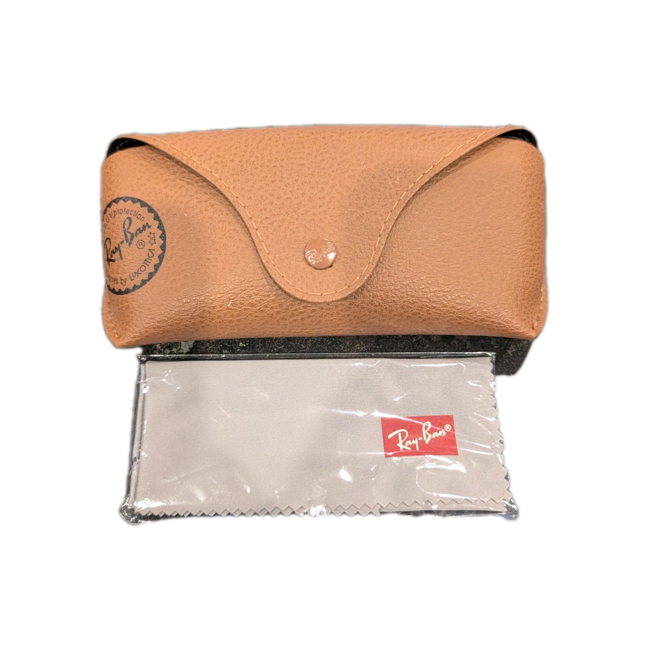 Ray Ban 100% Authentic Brown Leather Medium Case, Booklet, Cloth, new