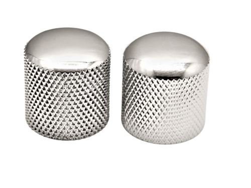 Guitar Volume Tone Knobs Metric Dome Control Metal for Tele Electric Bass Chrome
