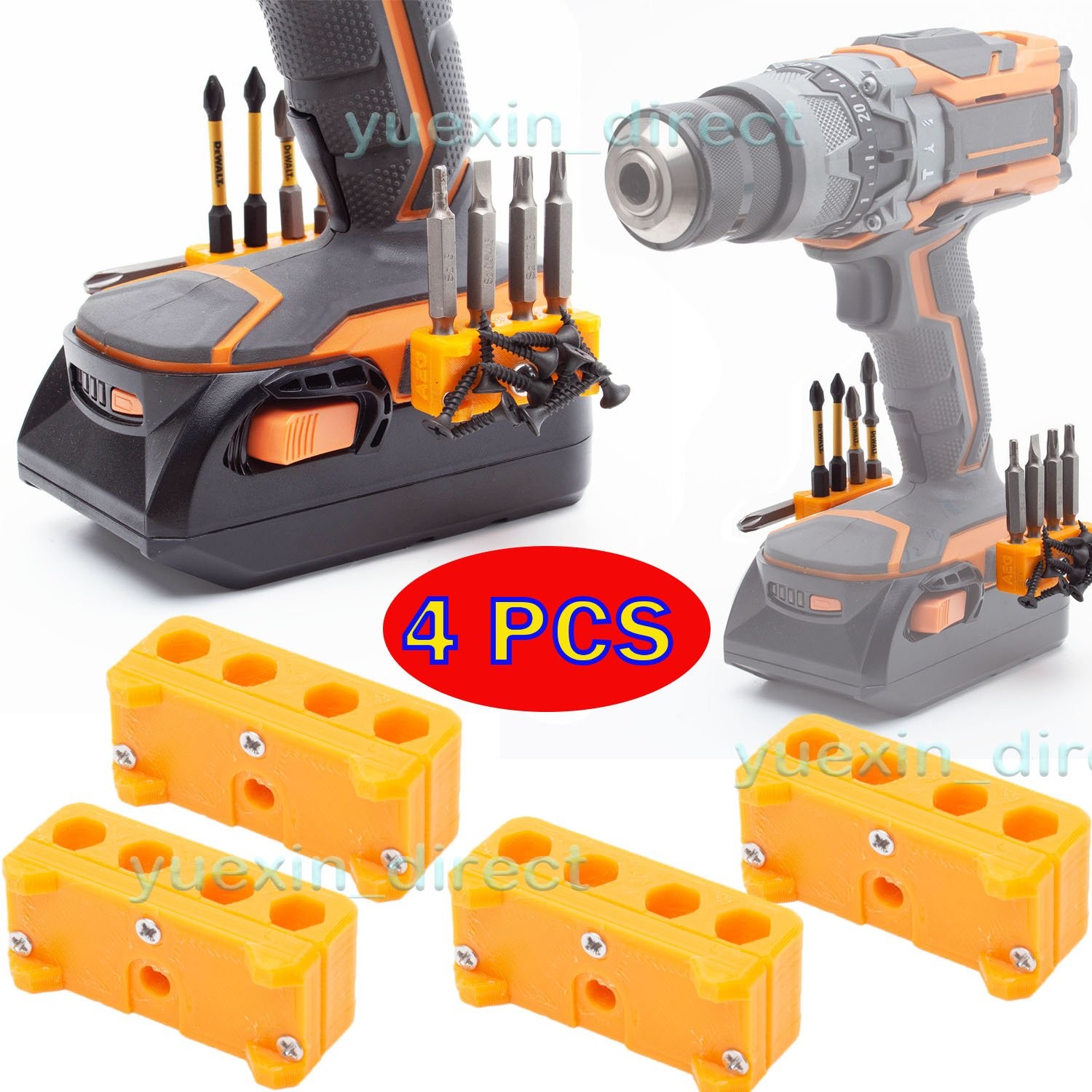 4 PCS Magnetic Drill Bit Holder For Ridgid 20V/18V/12V Power Tools (w/ Screw)