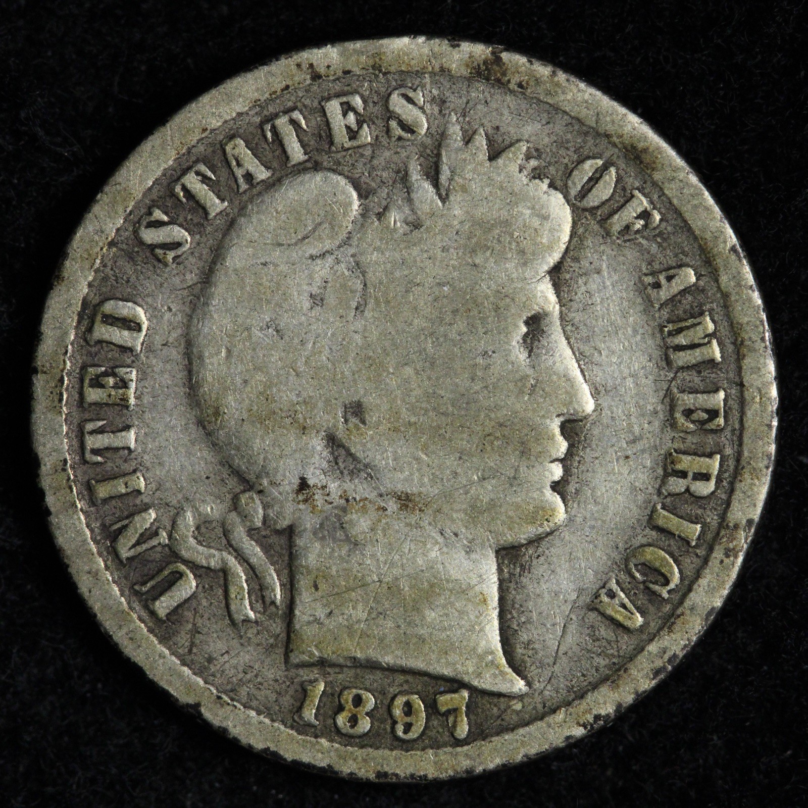 1897-S Barber Silver Dime VG E297 ARCN