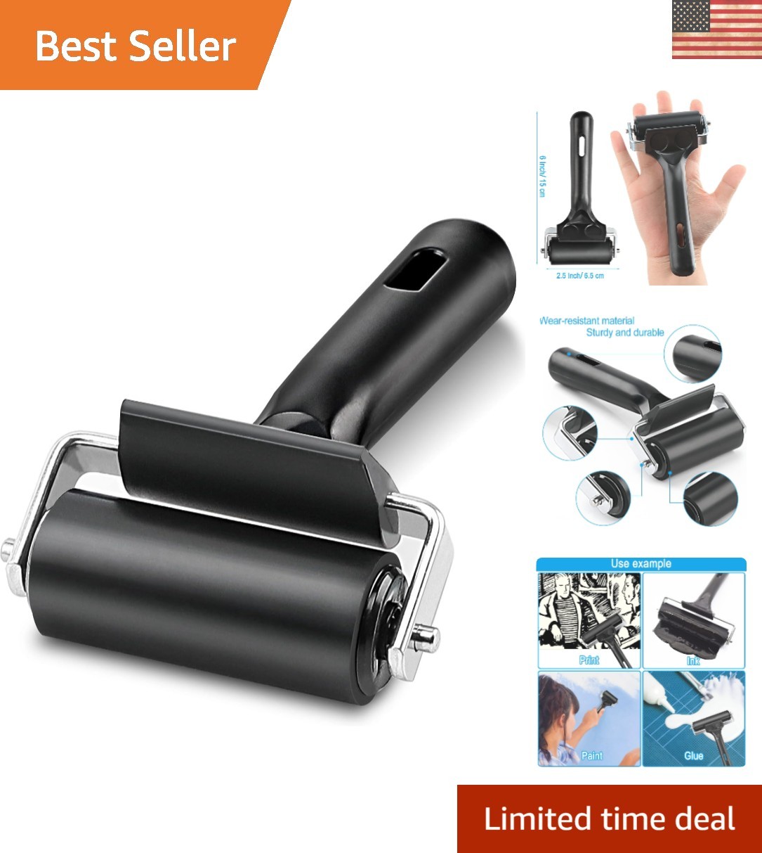Professional Solid Rubber Seam Roller - Essential Tool for Crafting & Stamping