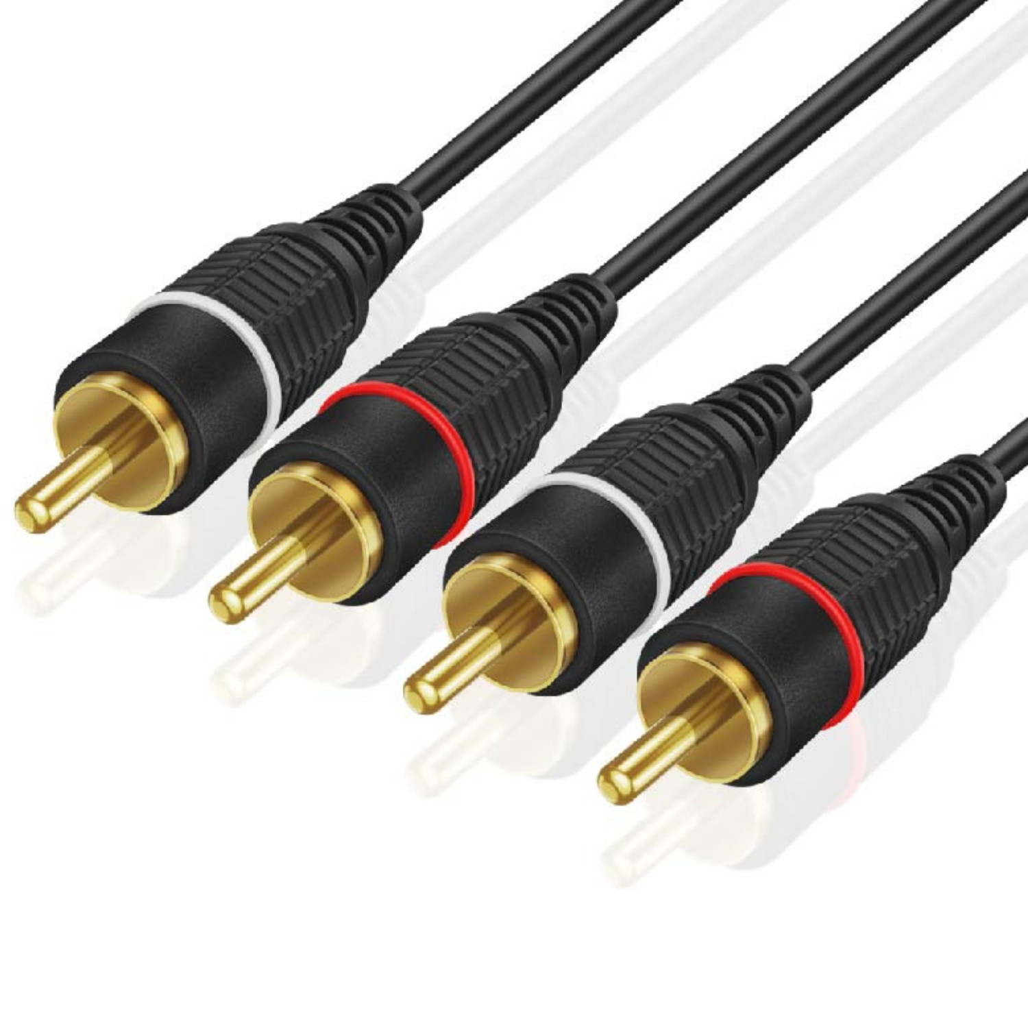 RCA Cables 50ft - Gold Plated 2RCA Male to 2RCA Male Stereo Audio Cable