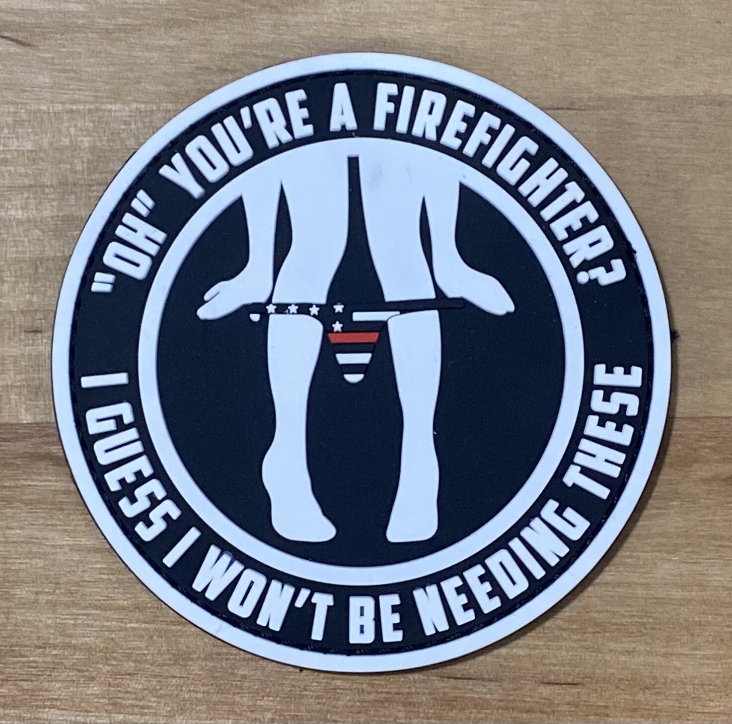 Panty dropper Firefighter PVC Hook and Loop Patch