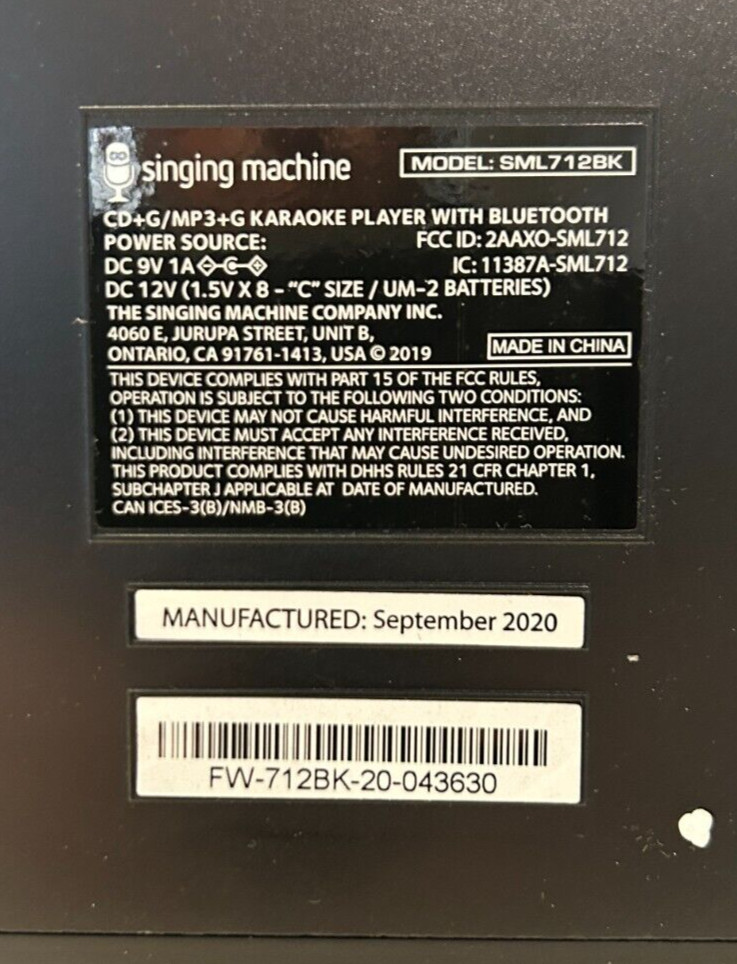 Singing Machine Portable Groove Hype Bluetooth Karaoke System (SML712BK) - [LN]™