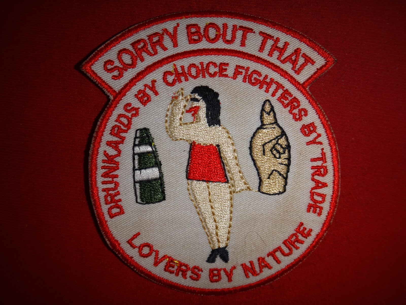 Vietnam War Patch SORRY BOUT THAT Drunkards By Choice - Fighters By Trade Slogan