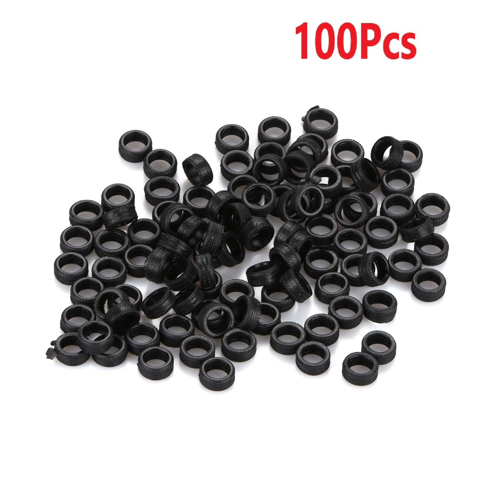 1/64 RC Car Runbber Tyre Model Tires Diorama Display Decoration 100Pcs/Box