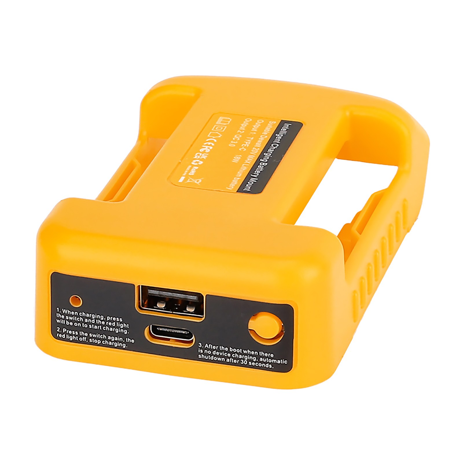 QC3.0 USB Type-C Battery Adapter For Dewalt 20V Li-ion Battery DCB200 DCB203
