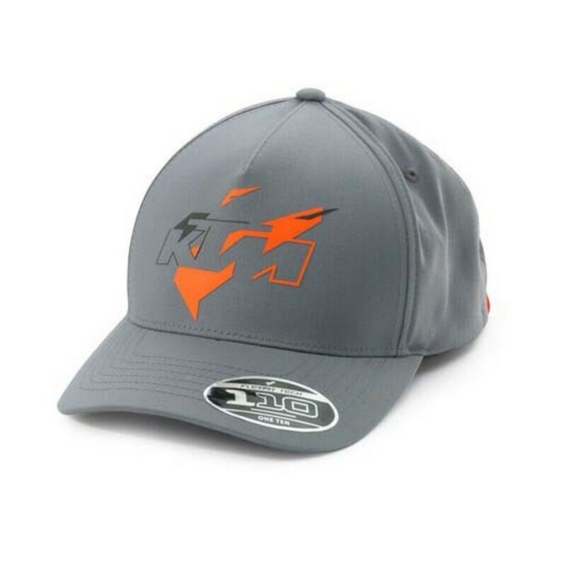 KTM Logo Genuine Radical Curved Cap Grey One Size Hat Lifestyle - 3PW240031100