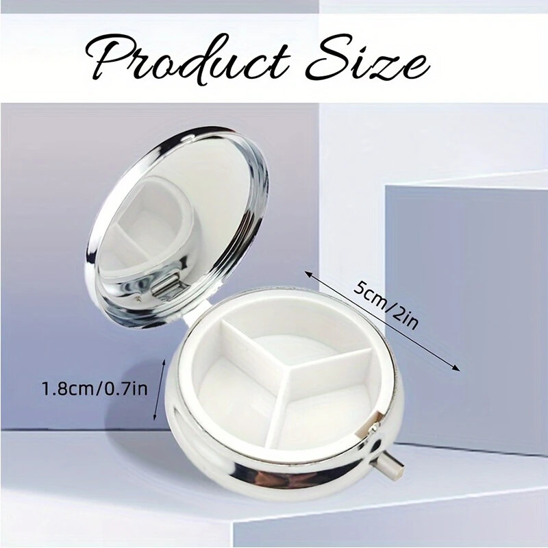 Sun and Moon 3-Compartment Pill Box Portable Travel Size
