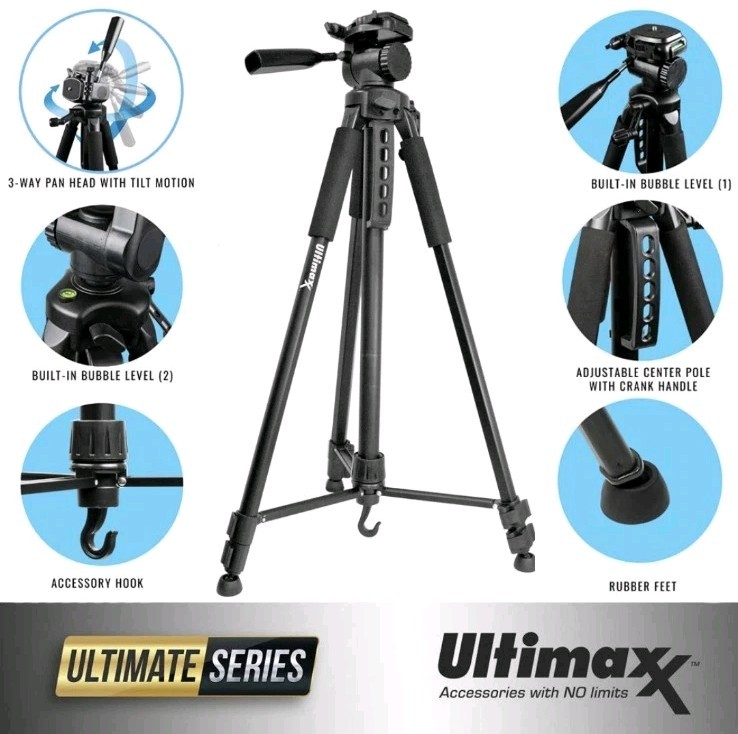 Ultimaxx 75 Inch Professional Lightweight Tripod for Nikon Canon Sony