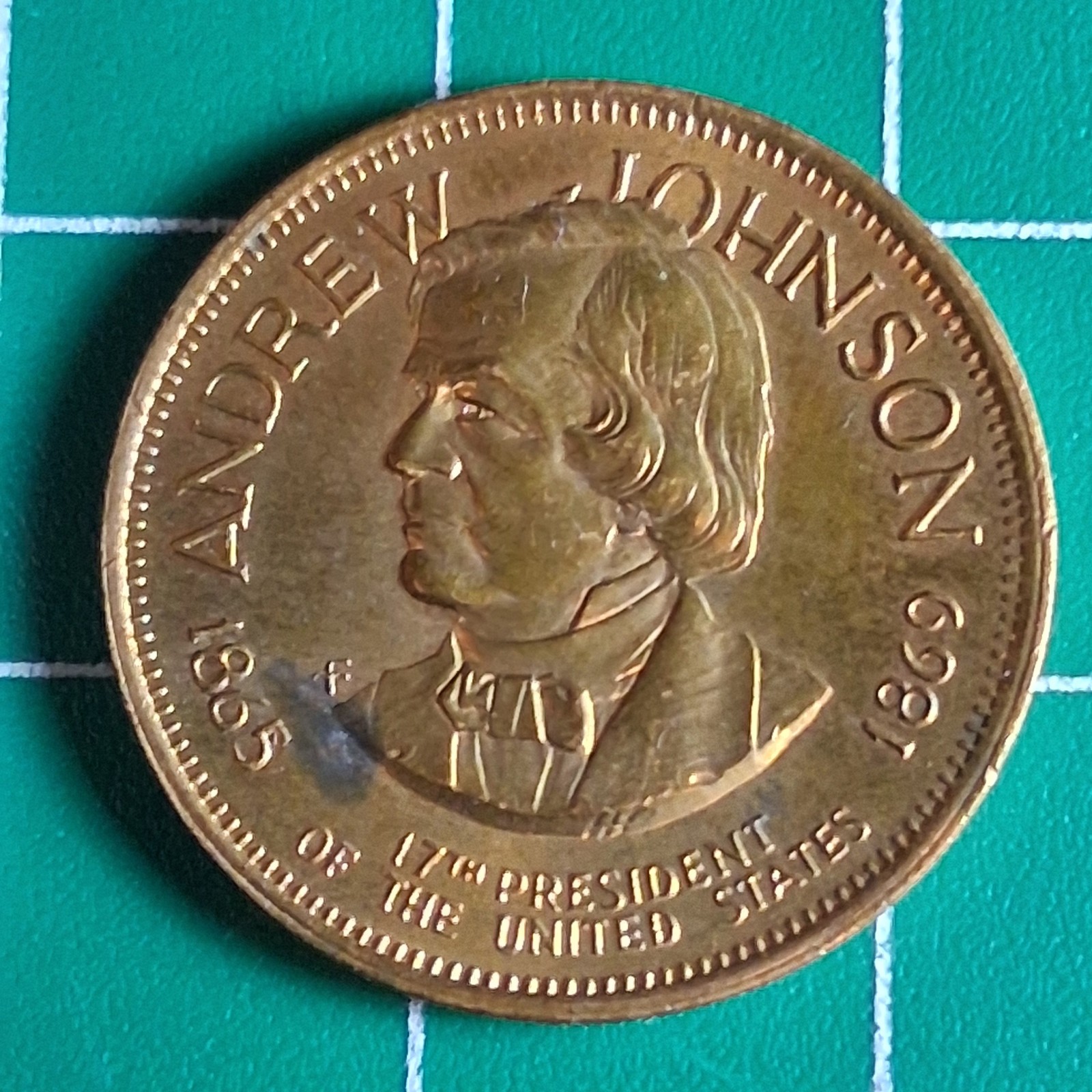 Andrew Johnson 17th President of the USA Bronze Coin