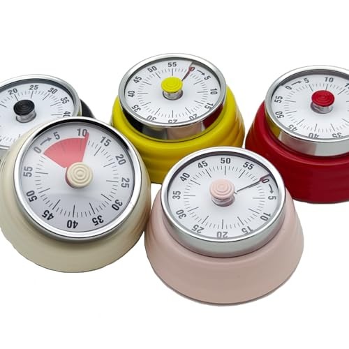 Mechanical Kitchen Timer, Eco-Friendly No Batteries Needed Magnetic 60 Red