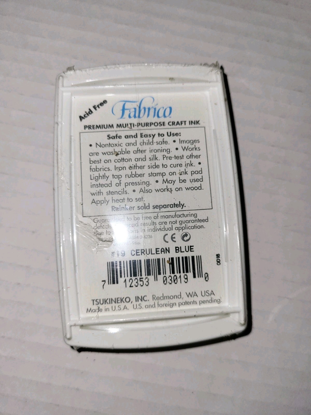 Fabrico Craft Ink Multipurpose Water Based Pad 2 Sealed 2 Used