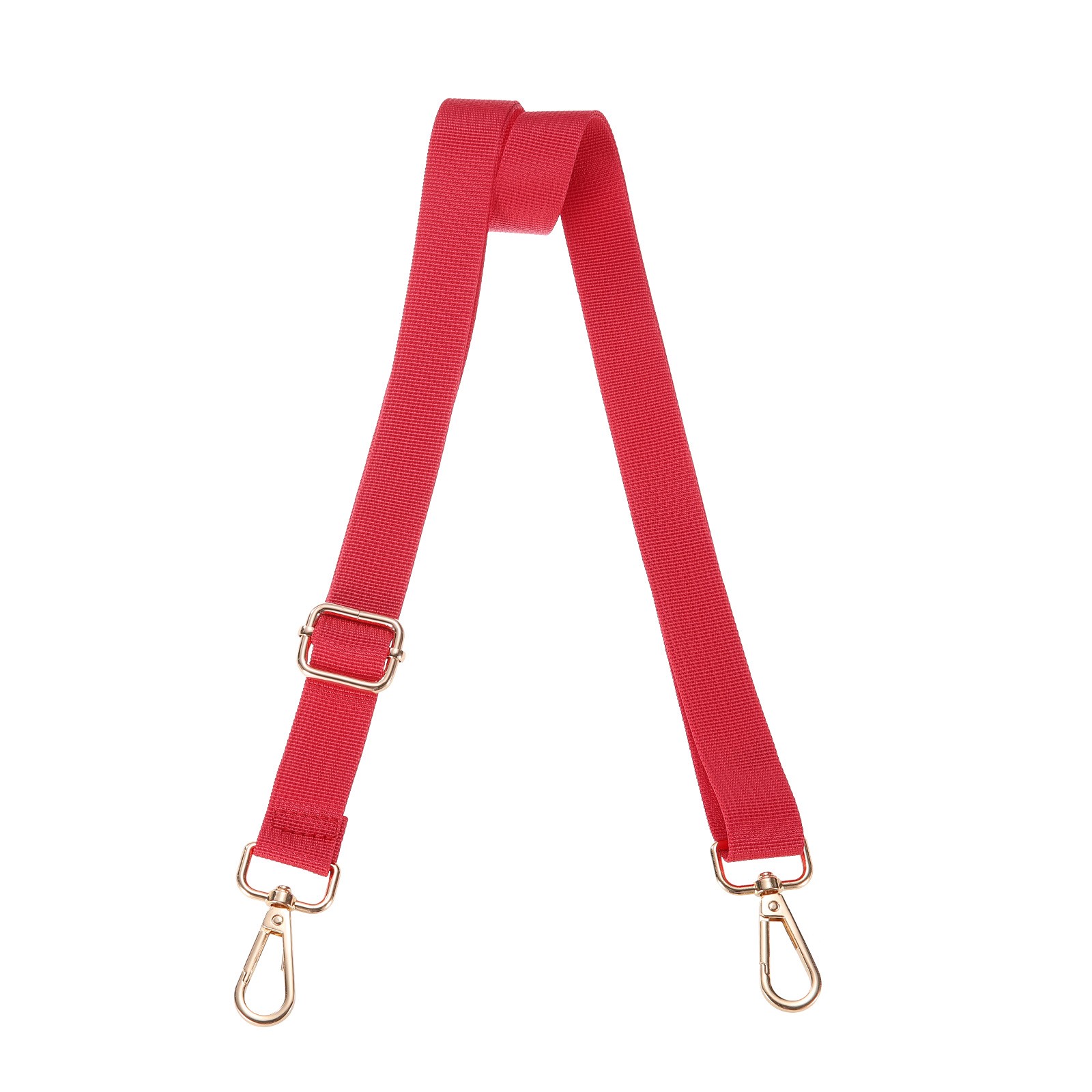 2.5cm Adjustable Red Wide Shoulder Strap with Light Gold Pull Core Buckle