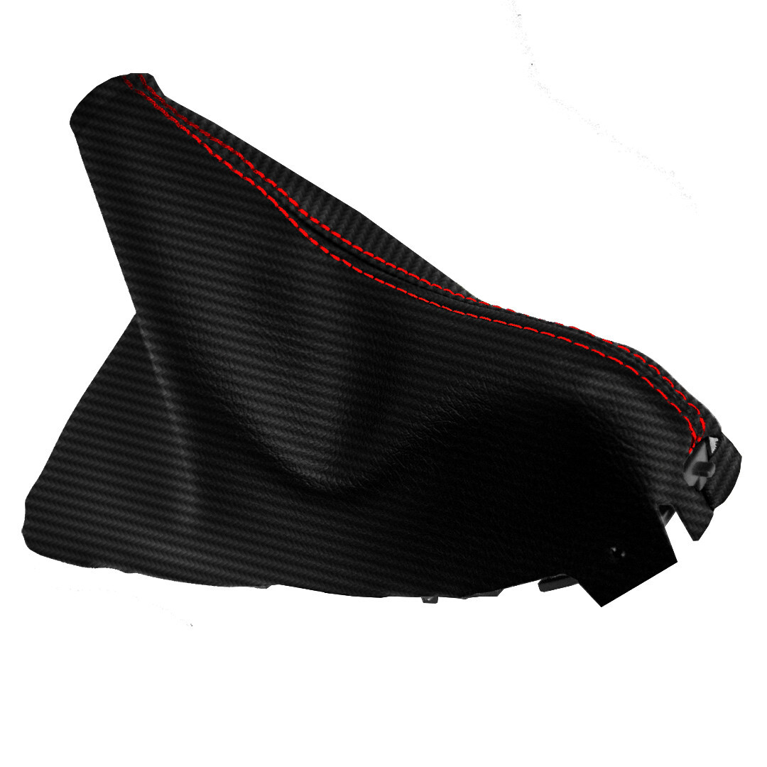 Fits 14-16 Mazda 3 Carbon Fiber E Brake Boot Red Stitch