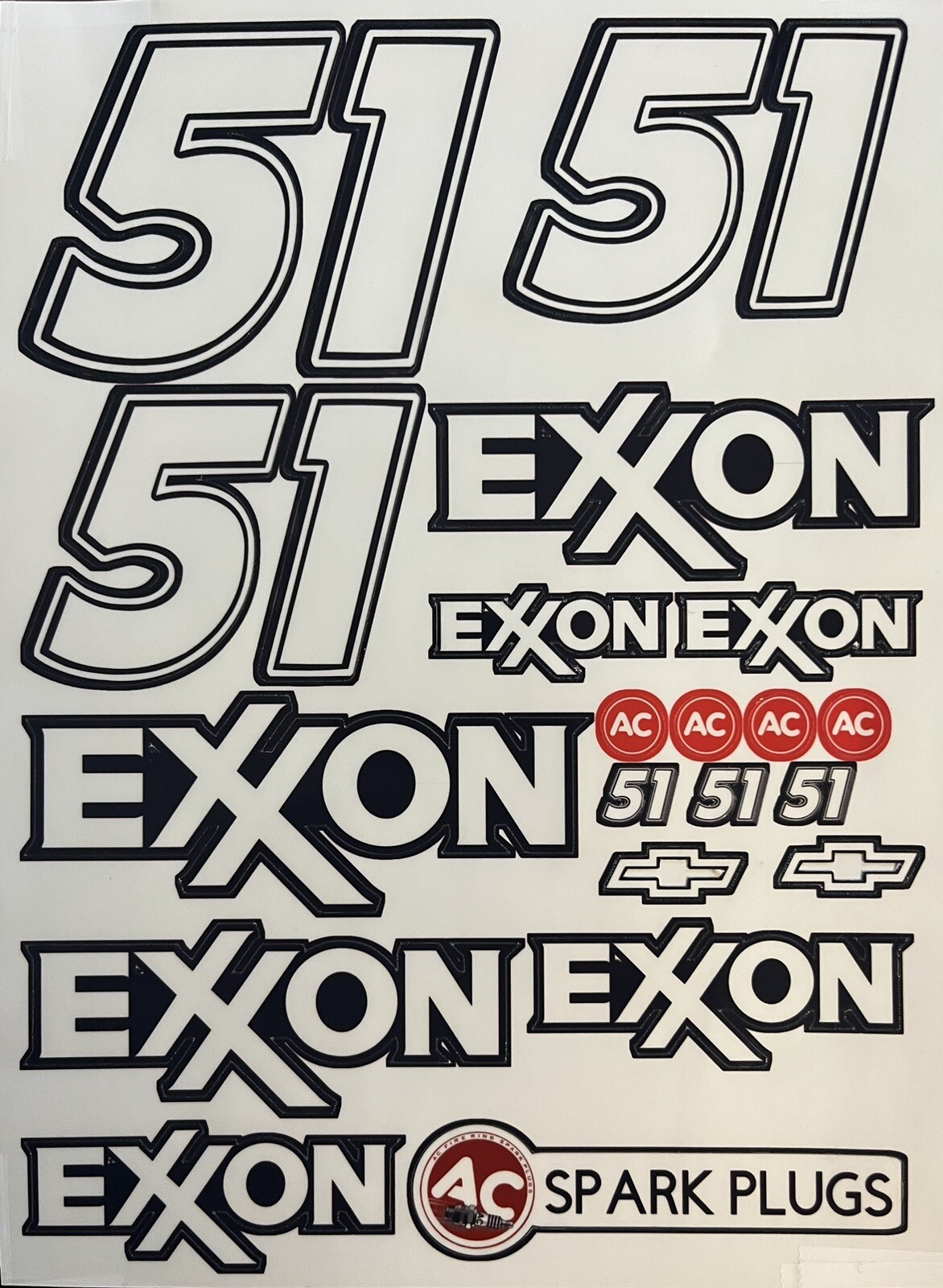 1/10 Scale Days Of Thunder “EXXON” #51 Vinyl Decal Sheet /Sponsor Stickers