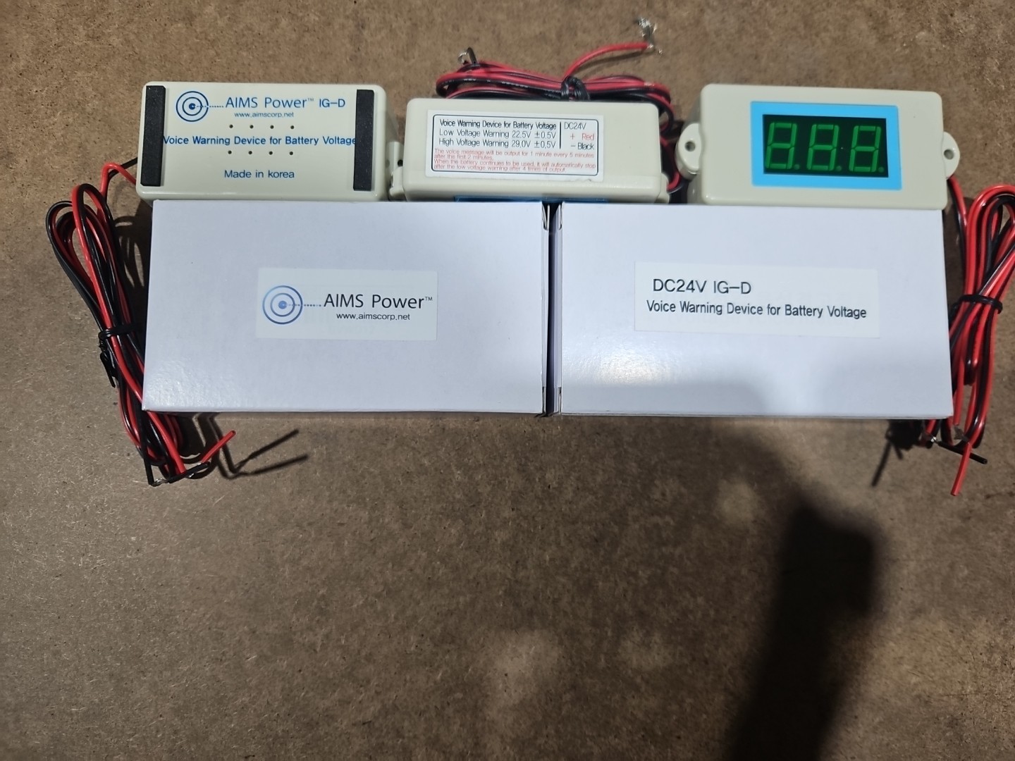 *lot of 10* Aims Power DC 24v Low Voltage Voice Warning Alarm W LCD Display