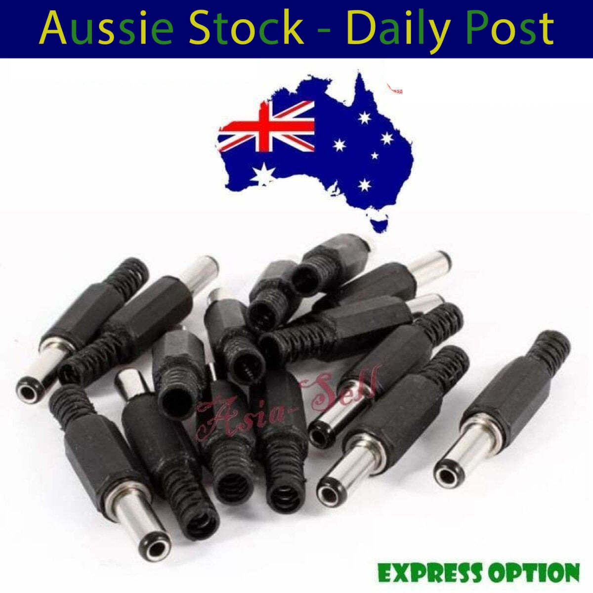 10pcs DC 5.5x2.1mm Power Cable Male Plug 14mm Shaft Connector Adaptor Plastic