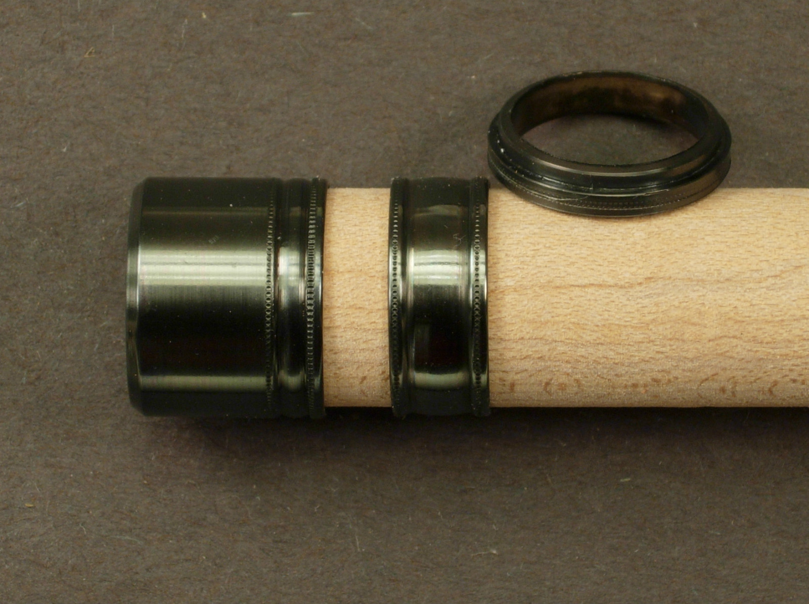 FLY ROD REEL SEAT blued nickel silver cap & ring hardware
