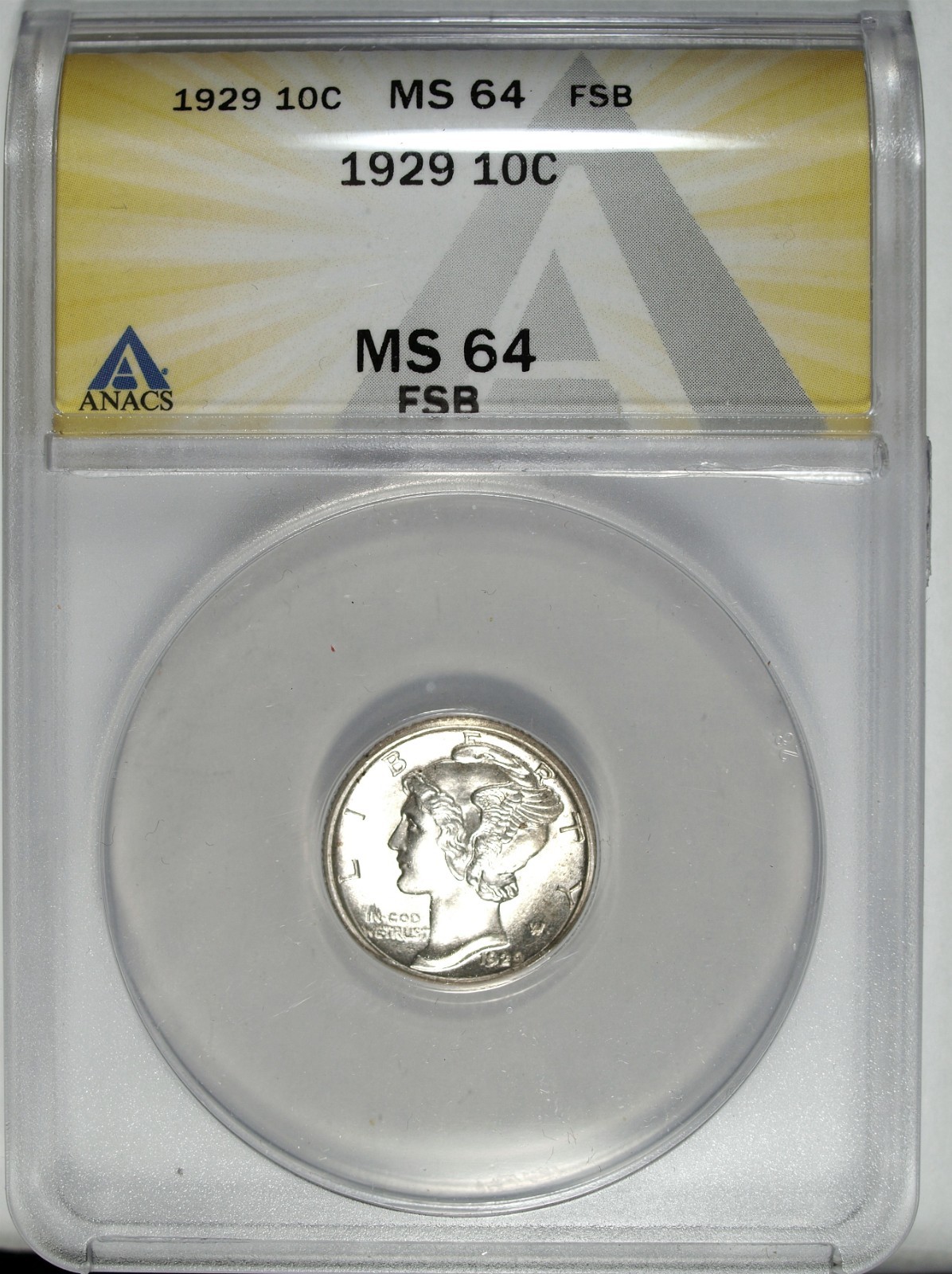 1929 P ANAC's  MS 64 FSB Mercury Silver Dime ☆☆ Great For Sets ☆☆ 377