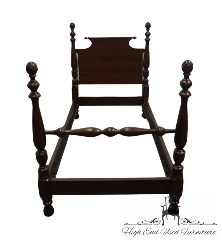 VINTAGE ANTIQUE Solid Mahogany Traditional American Federal Style Twin Size C...