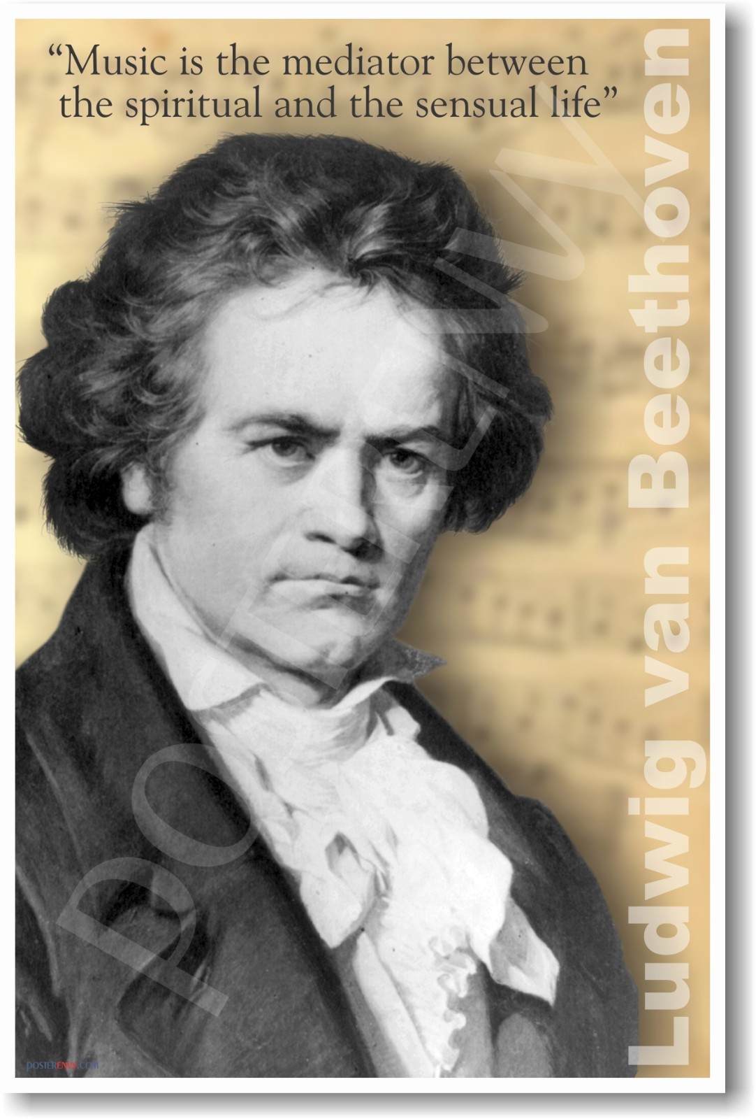 Ludwig van Beethoven - Music is the Mediator...  NEW Band Musician POSTER