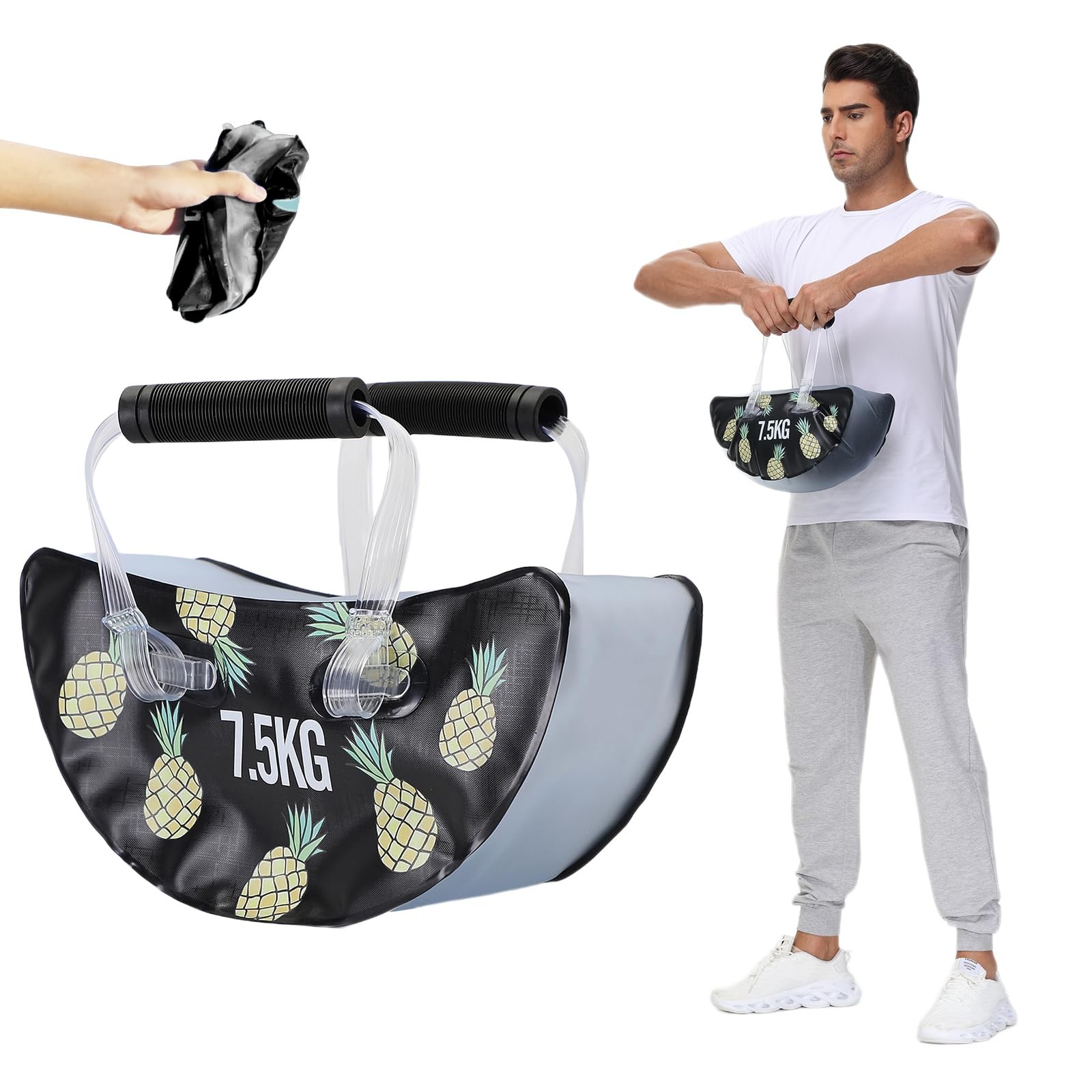 Water Kettlebell 15lbs - Soft Kettlebell - Water Weights Aqua Bag - Adjustabl...