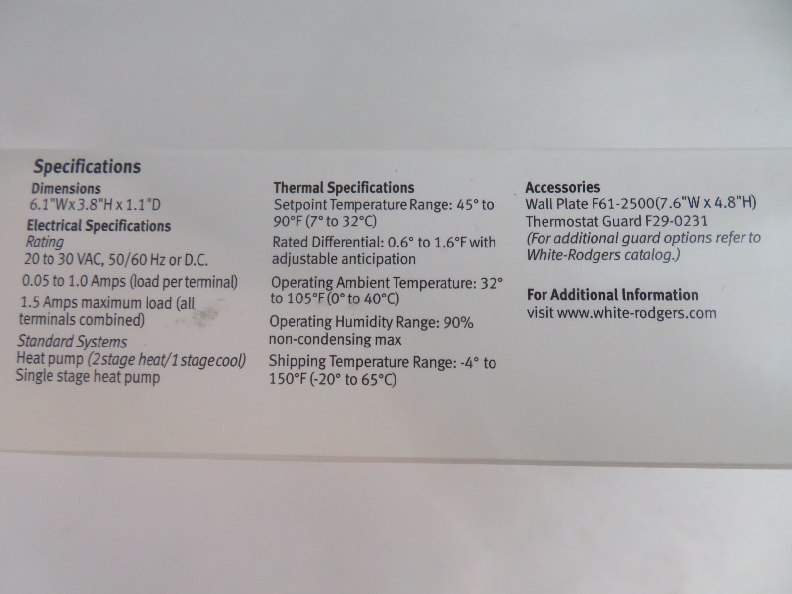 Emerson 1F89 211 Heat Pump Non Programmable Thermostat