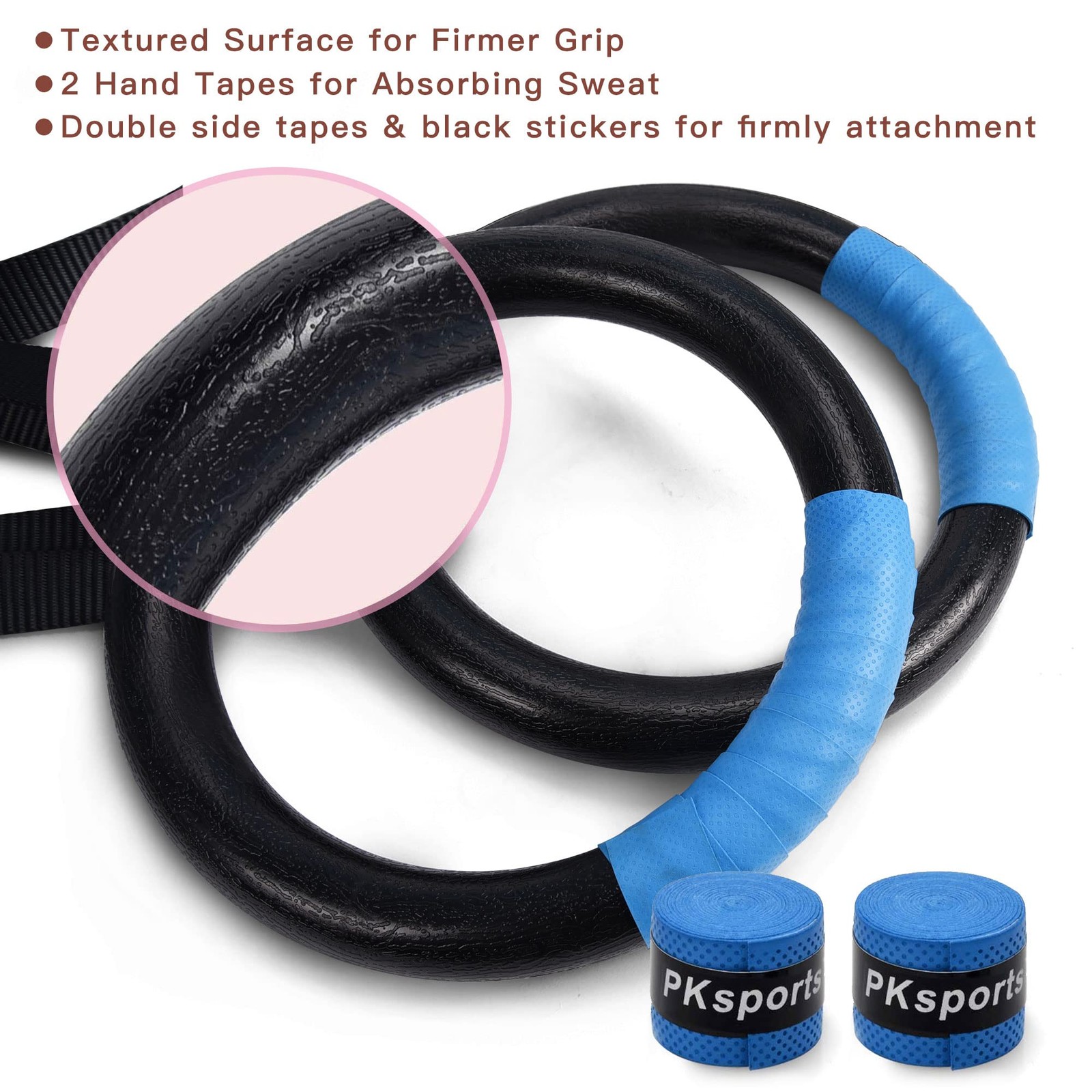 Gymnastic Rings 1100lbs 14.76ft Adjustable Buckle Straps Pull Up Exercise Set