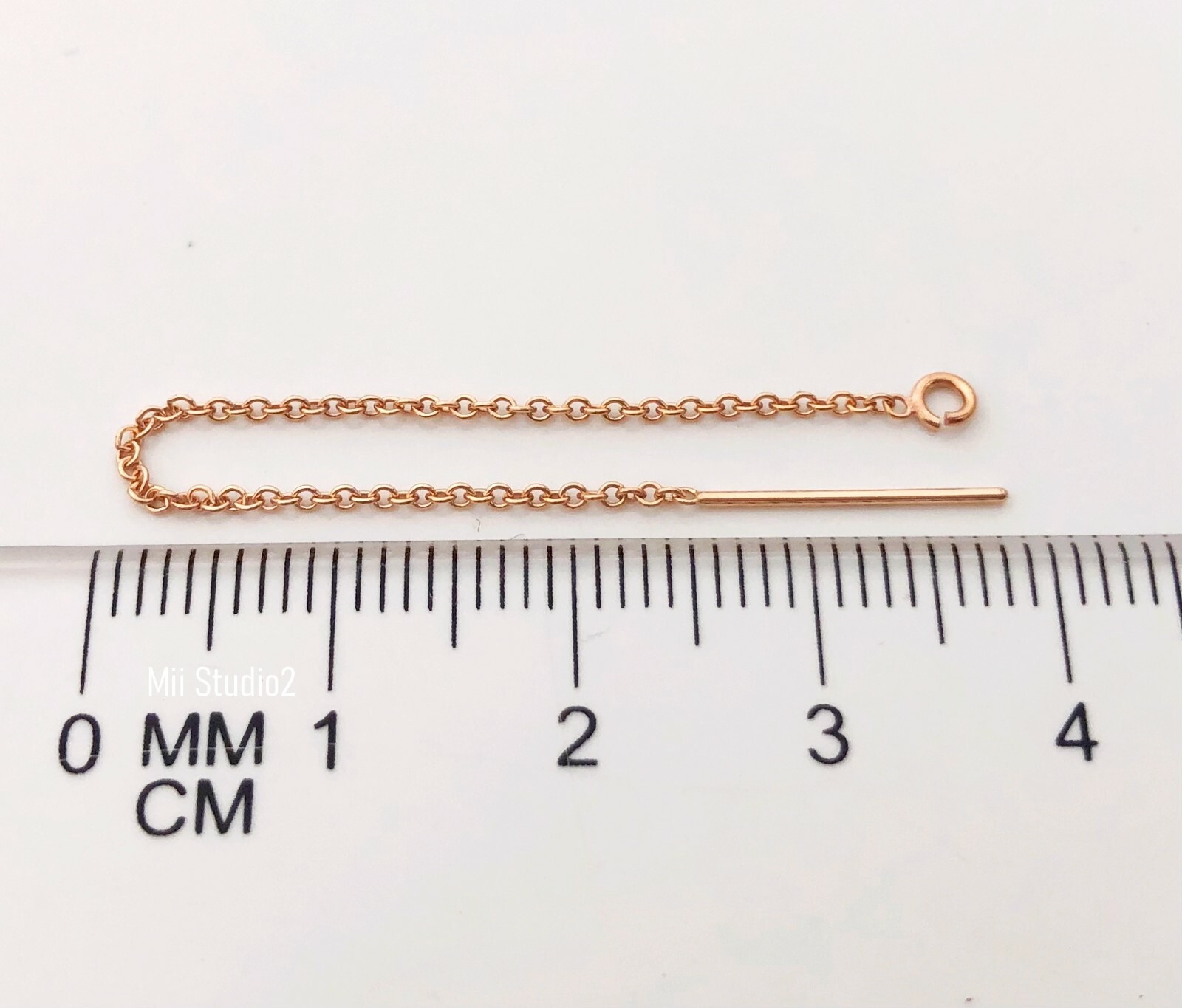 6pcs 14k ROSE gold filled cable chain ear threader earring ear wire E13rg