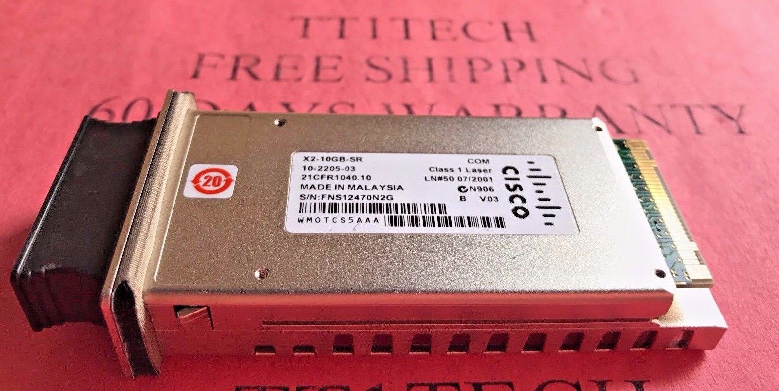 Lot of 2 GENUINE CISCO X2-10GB-SR 10GBase-SR X2 optical Modules w/60 days WRTY