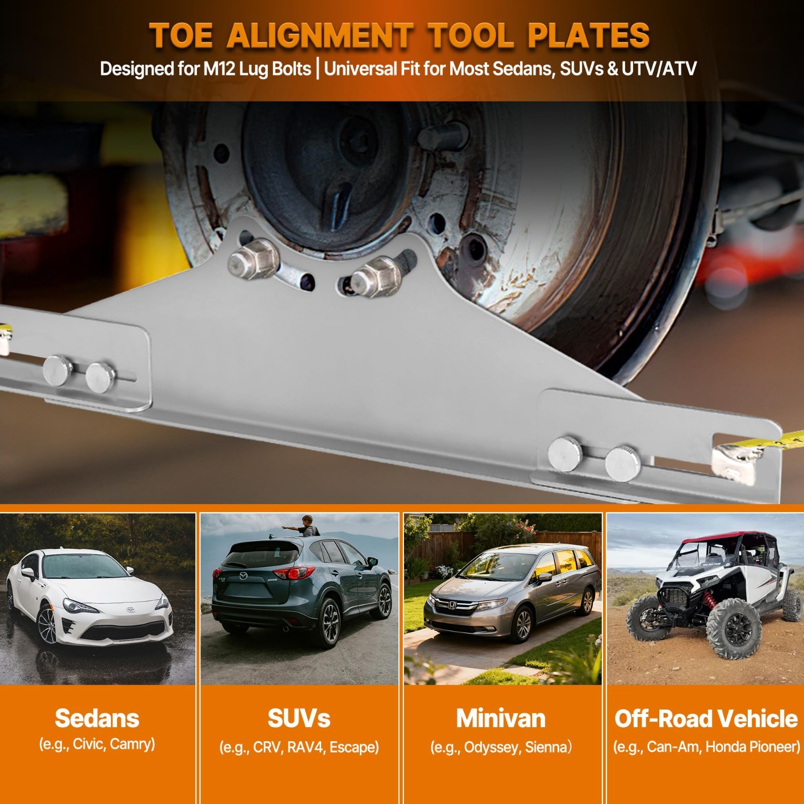 Toe Alignment Tool with 2 Tape Measures & Digital Angle Finder - Accurate Wheel