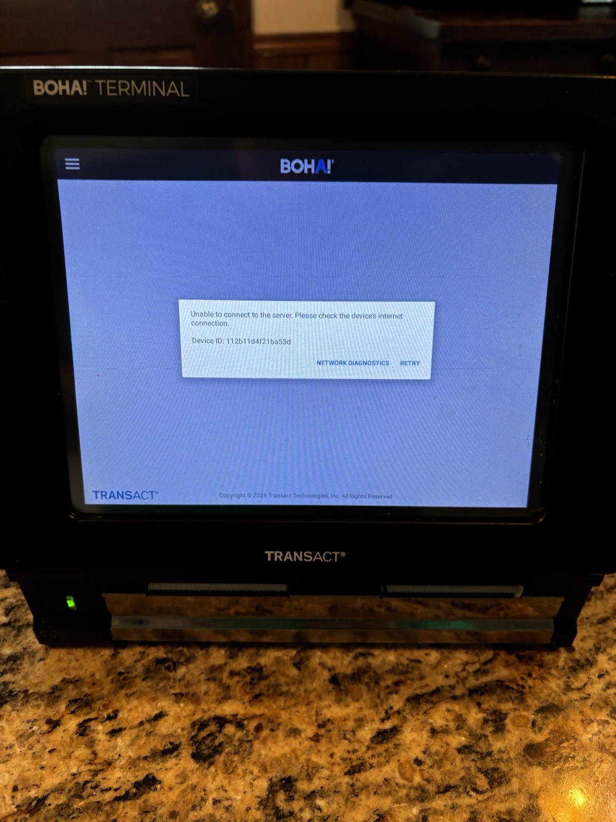 BOHA! MOD 9800 Transact Terminal