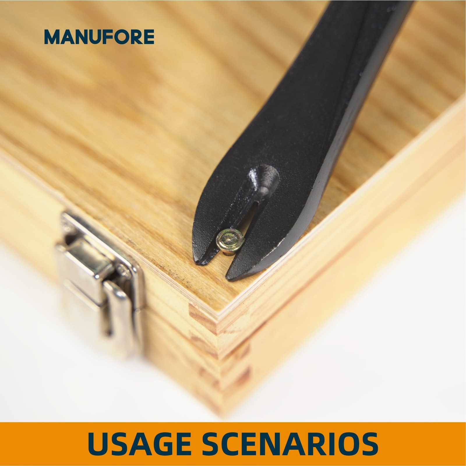 MANUFORE 4pcs Pry Bar Nail Puller Set, 12” Flat Pry Bar, 7.5” Flat Pry Bar, 1...
