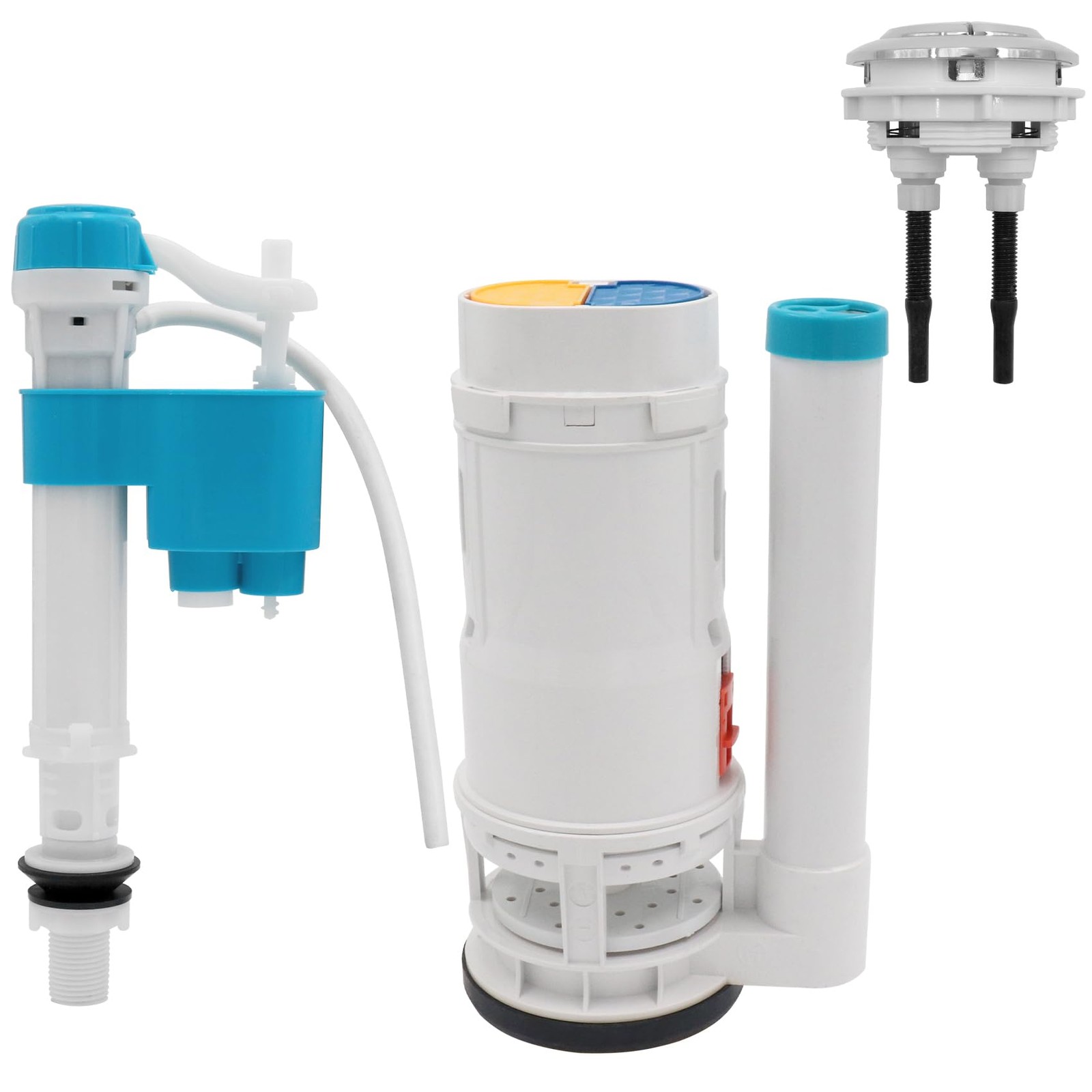 T Tulead Toilet Dual Flush Valve, Fill Push Button: 2.24", Blue