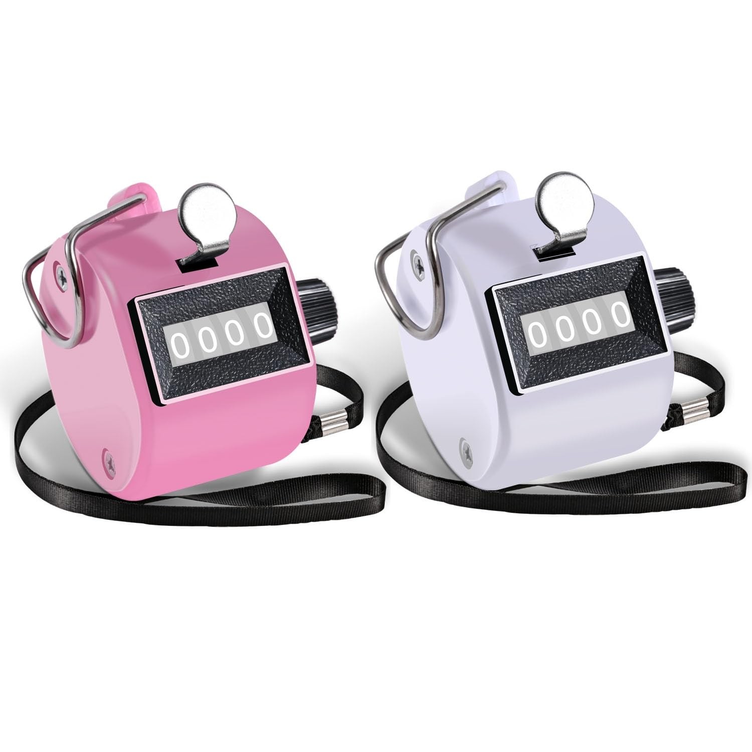 2 Pcs 4-Digit Hand Metal Tally Clicker Counter for Knitting Lap Golf Coaching