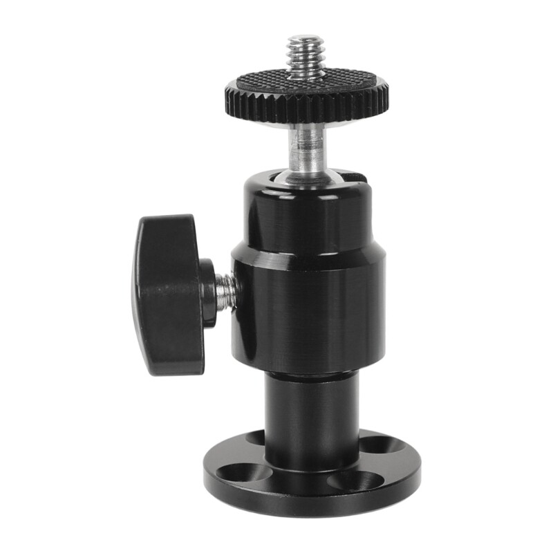 Wall Mount 1/4-20 Mini BallHead Mounts for Monitors/Surveillances System Support