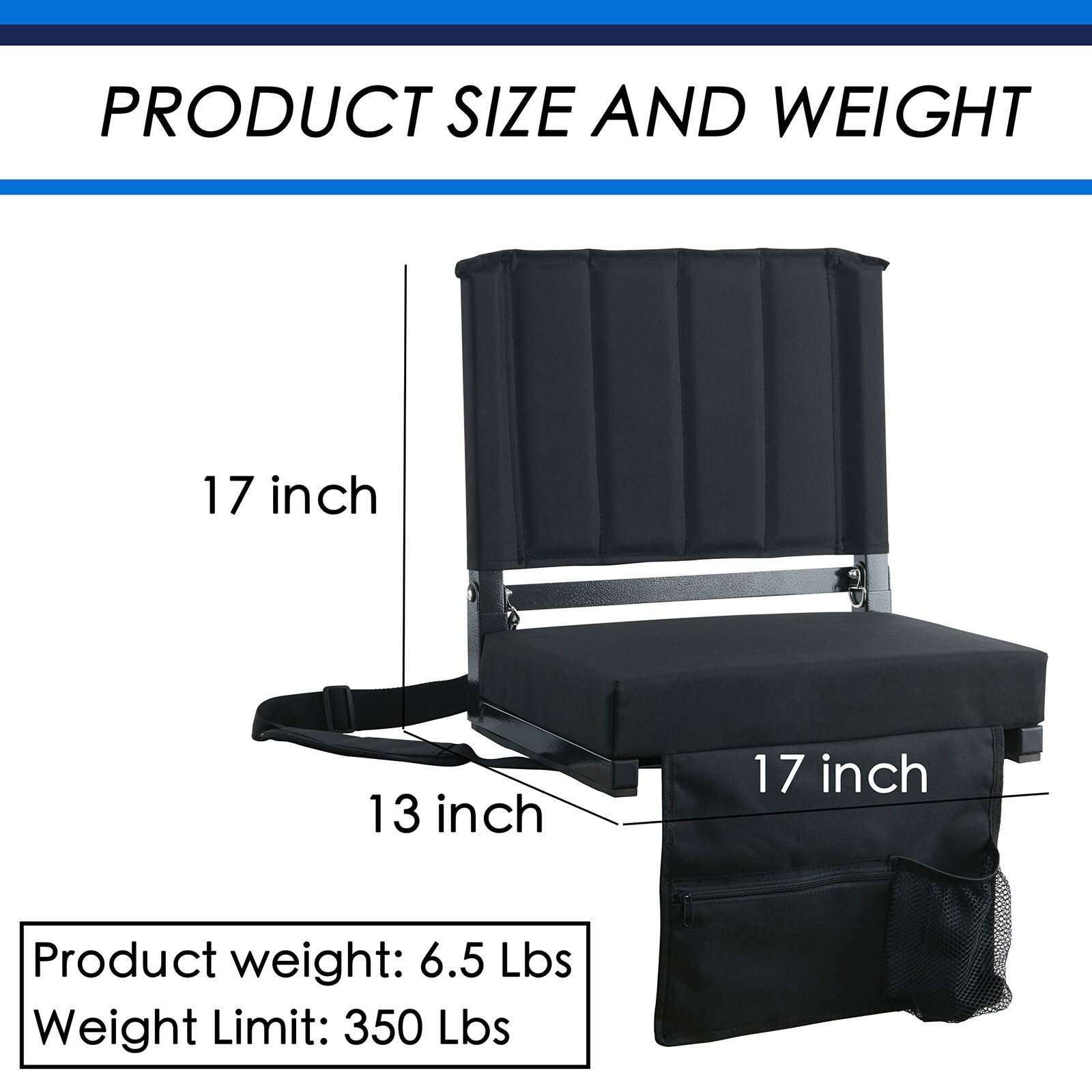 SPORT BEATS Stadium Seat for Bleachers with Back Support and Cushion