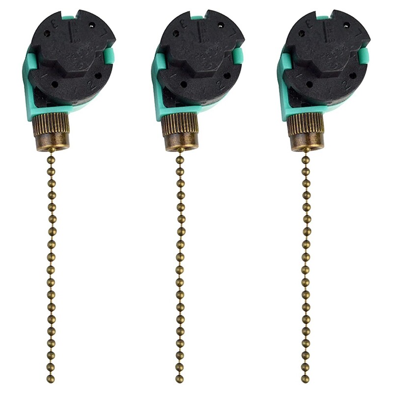 6 Pack Ceiling Fan Switch 3 Speed 4 Wire ZE-268S6 Fan Pull Chain Switch8608