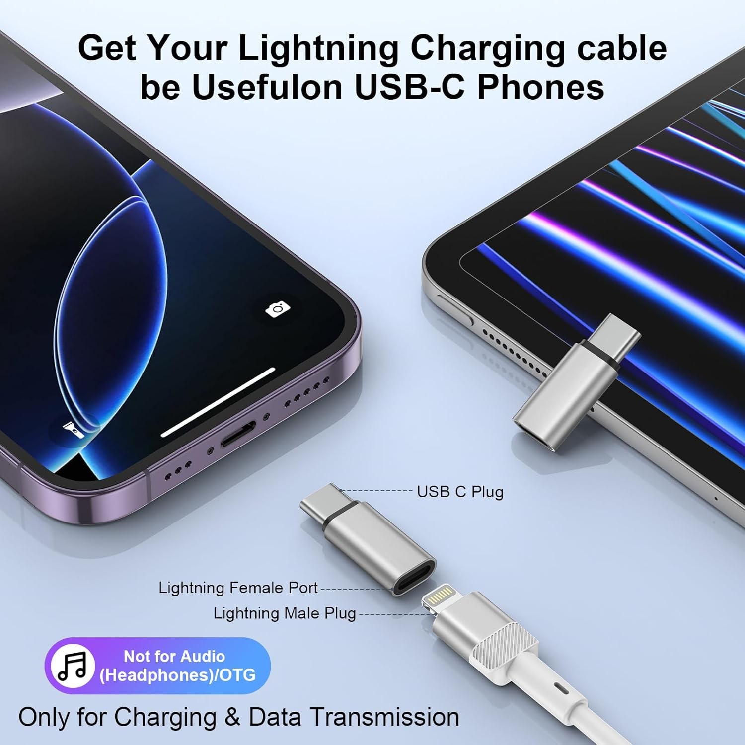 3Pack [Apple Mfi Certified] USB C to Lightning Adapter for Iphone 17 Air Pro Max