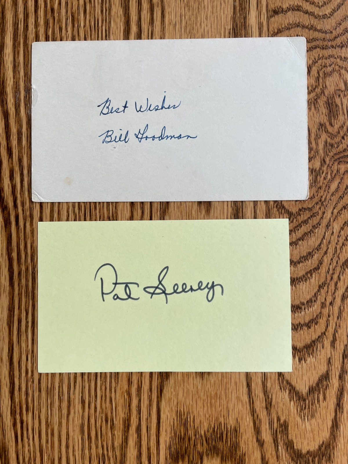 BILLY GOODMAN PAT SEEREY SIGNED AUTOGRAPHED 3X5 WHITE SOX