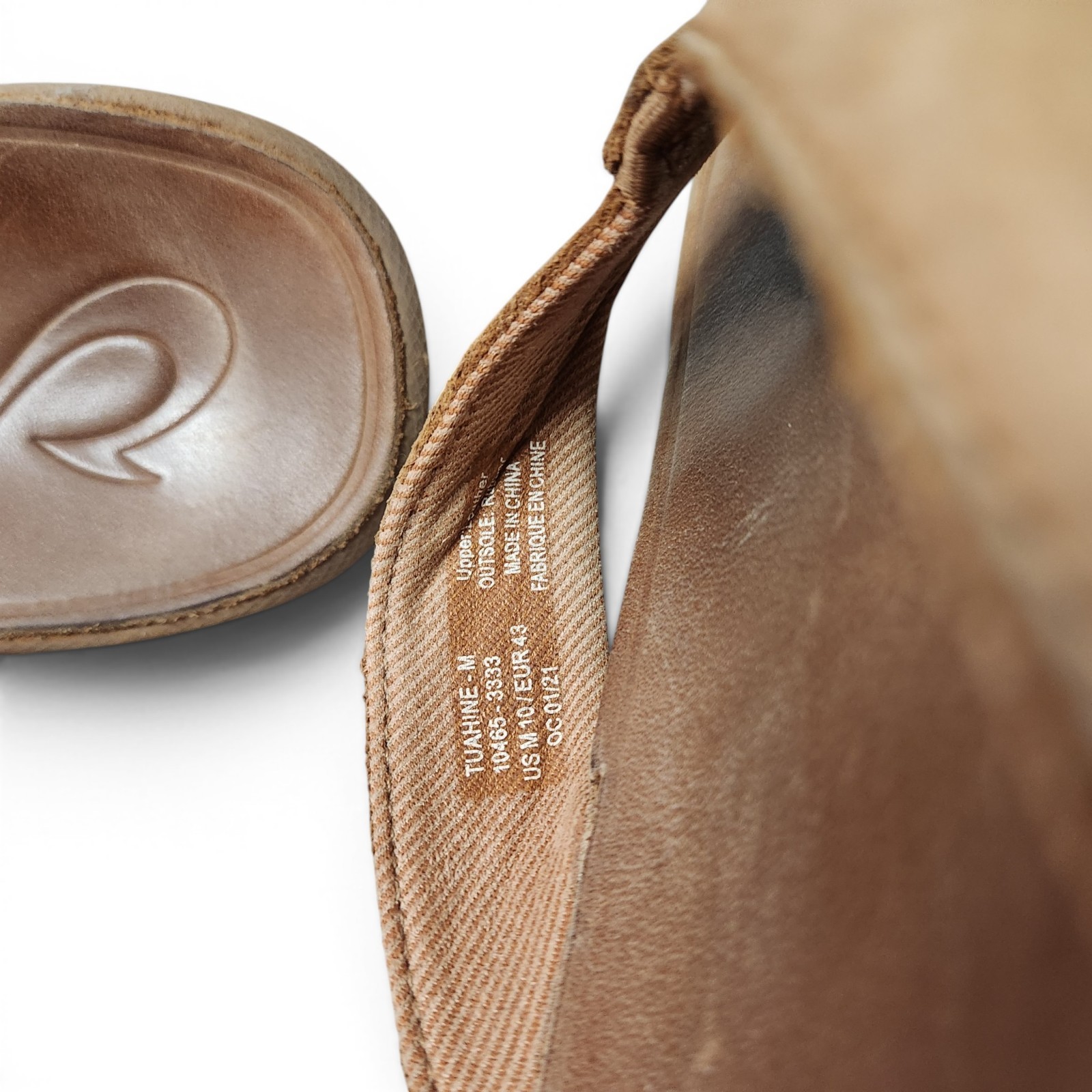 OLUKAI Tuahine Mens 10M Waterproof Leather Walking Flip Flop Thong Sandals
