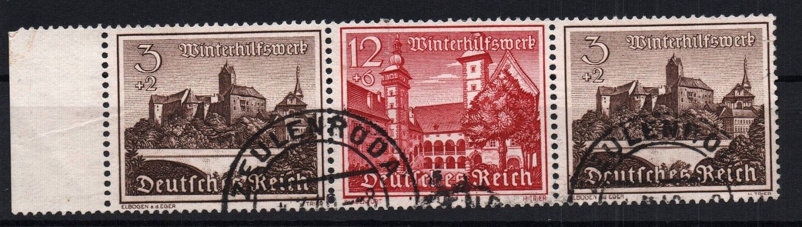 Dt. Reich se-tenant Michel No. W 145 LR, stamped